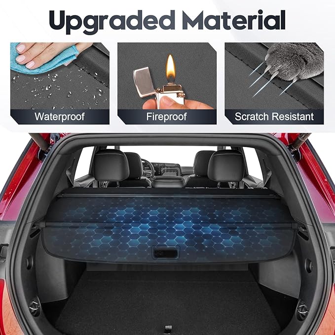 Cargo Cover for Chevy Equinox 2025 2026 GMC Terrain with Extra Storage Net, Retractable Trunk Cover for Chevrolet Equinox 2025 2026 Security Shade Shield Cover No Gap Design