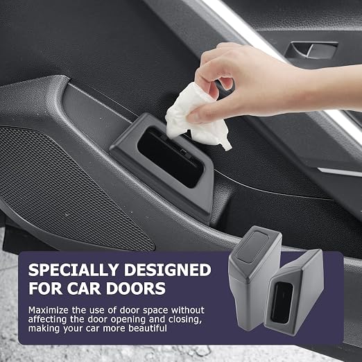 LUWU Car Trash Can Compatible With Toyota Corolla Cross 2022-2025 - Interior Accessory With Lid, Portable Mini Dustbin, Leak-Proof Garbage Bin 2PCS