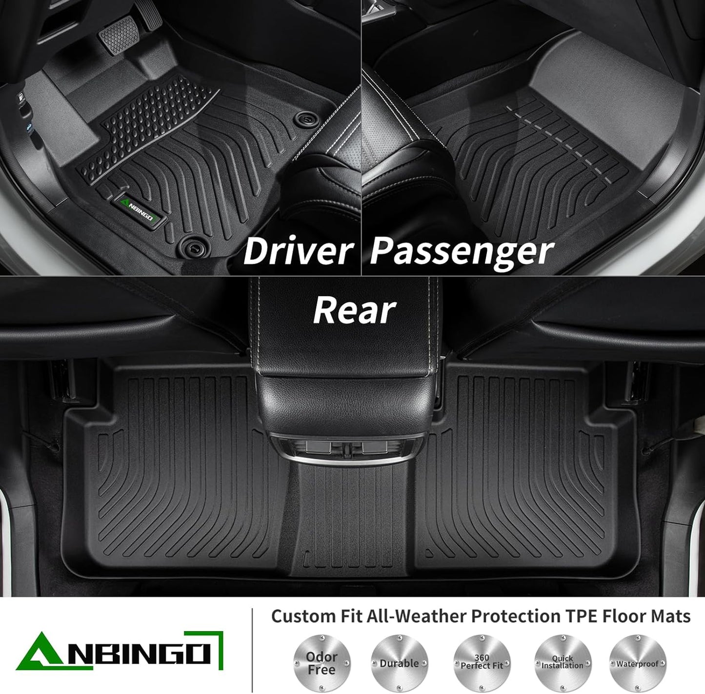 ANBINGO®Floor Mats & Cargo Liner Fit for Dodge Charger RWD 2023-2011 &Chrysler 300 RWD 2023-2011 All Weather Mats for Charger RWD TPE Car Mat Rugs for Charger RWD Rubber Trunk Carpet for Charger