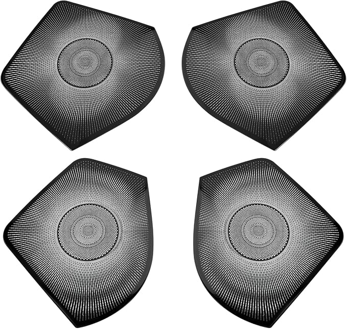 Stainless Steel Car Door Speaker Cover Car Interior Chrome Car Door Speaker Decor Cover Set Compatible with Kia Soul 2020-2025 Accessories (Black)