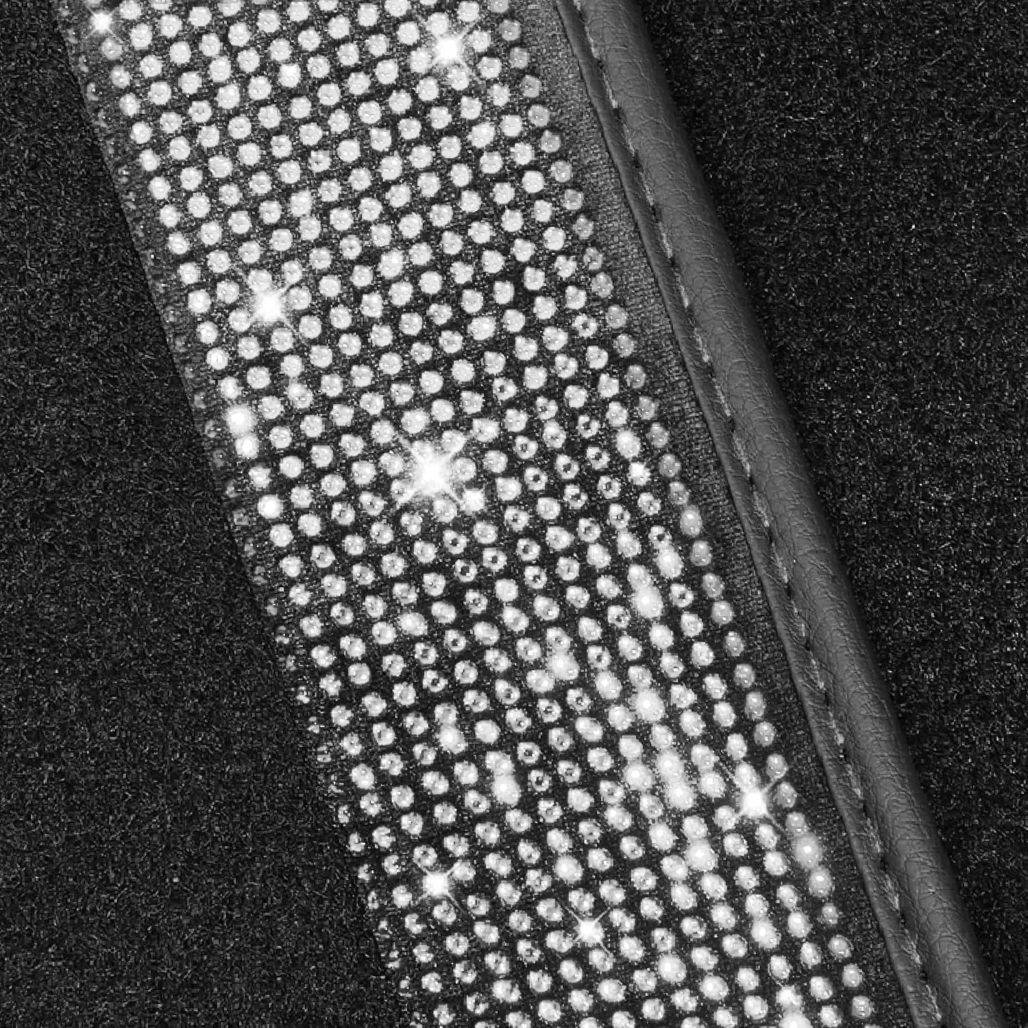 NBTEPEM Bling Car Floor Mats Full Set, Universal Fit Most Cars,SUV, Trucks, 4 pcs Sparkle Glitter Diamond Carpet for Women Girls with Anti-Slip Pad (Silver Diamond)