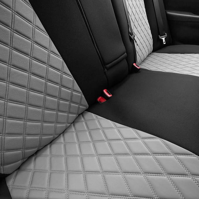 FH Group Custom Fit Seat Covers Specifically Made for 2012-2017 Toyota Camry LE | SE | XSE | XLE - Ultraflex Neoprene Waterproof Car Seat Cover, Rear Set Gray