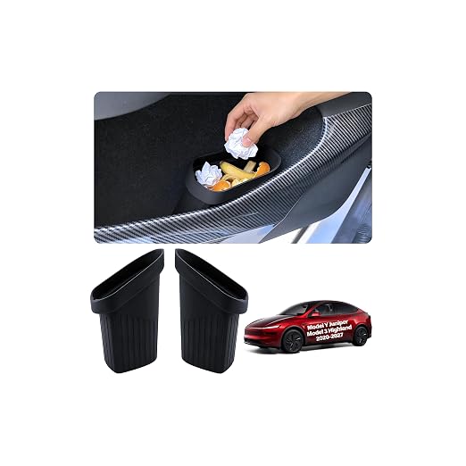 2PCS Door Trash Can for Tesla Model Y/3 2016-2026 Accessories Model Y Juniper Side Door Storage Box Organizer Model 3 Highland Built-in Car Garbage Bin Insert Storage Box