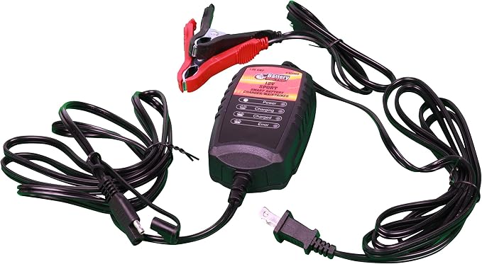 WirthCo 20069 Battery Doctor Black CEC Certified Smart Sport Battery Charger and Maintainer (12V, 1.25 Amp)