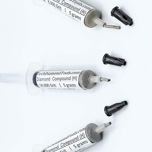 TechDiamondTools Kit of 3 Diamond Polishing Compound Polishing Paste USA Made 8000 50000 100000 Grit for Marble Glass Metal Rock Jewelry Resin Silver Gemstone with High Concentration of Diamond Powder