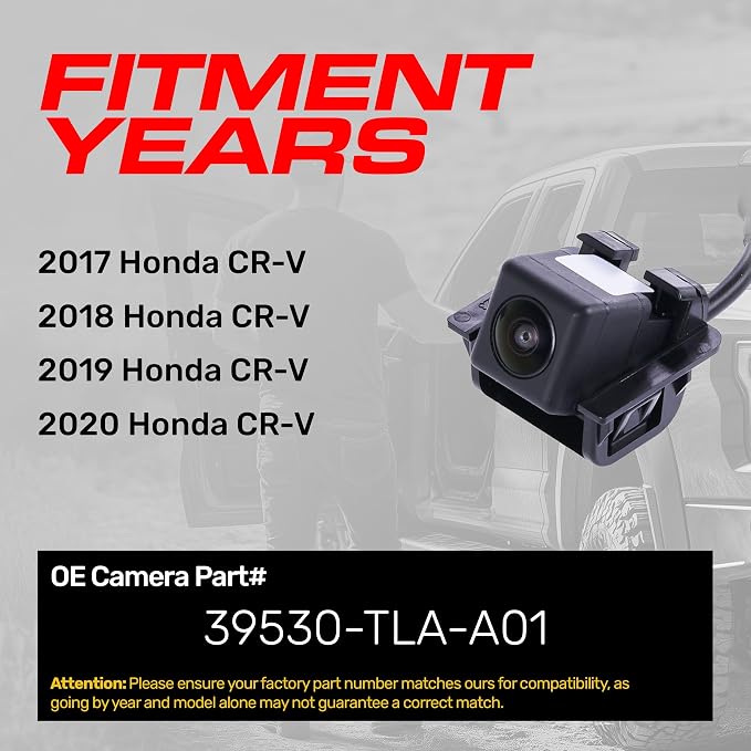 Master Tailgaters Replacement for Honda CR-V (2017-2020) Rear View Backup Camera OE Part # 39530-TLA-A01, 39530-TLA-A11, 39530-TLA-A51