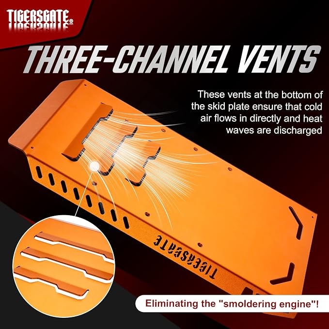 Aluminium Skid Plate Lower Engine Chassis Protection Guard for 2014-2023 Harley Touring Street Electra Road Glide King, Orange