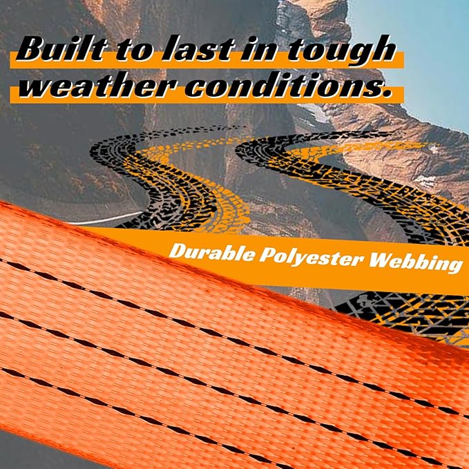 8 Pack 2" x 15' Heavy Duty E-Track Ratchet Straps - 4500LBS Break Strength - Tie Down Straps for Trucks, Trailers, Motorcycles, and Cargo（Orange）