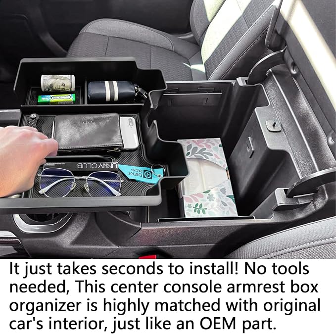 EDBETOS Center Console Organizer Tray and Full Size Center Console Organizer Tray for 2019-2022 Chevy Silverado/GMC Sierra 1500 and 2020-2023 Silverado/GMC Sierra 2500HD 3500HD