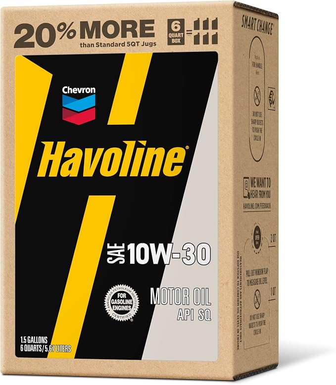 Havoline Motor Oil 10w40 Smart Change Engine Oil, 10W-40, 6 Quarts, Pack of 2