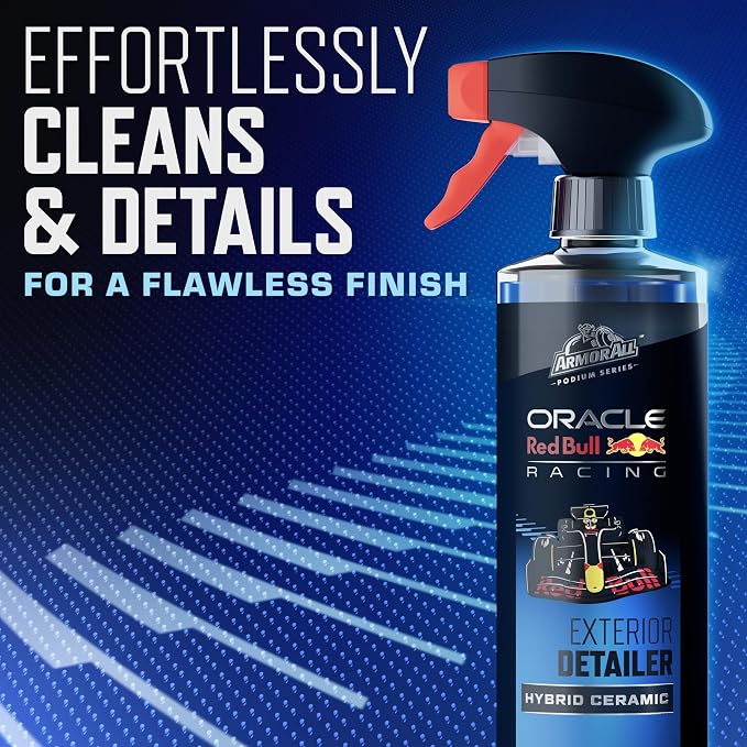 Armor All Podium Series 3-Piece Exterior Car Detailing Kit - Oracle Red Bull Racing, Hybrid Ceramic Wash & Shine, Exterior Detailer & Tire Shine Spray, Gift for Dad, 16 fl oz Each
