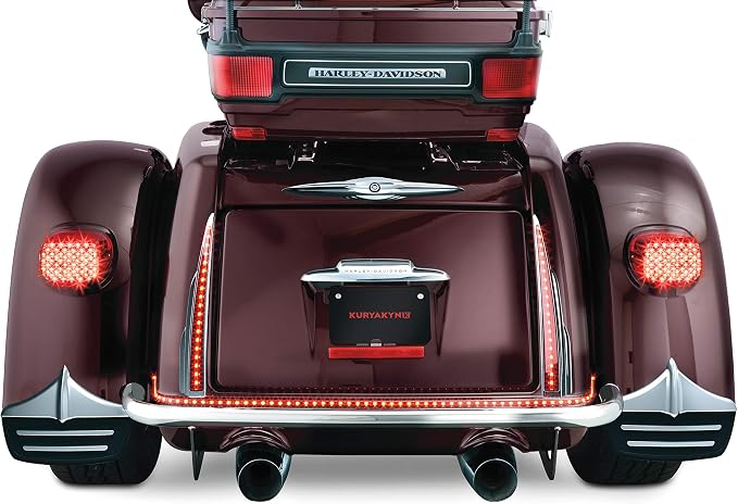 Kuryakyn 7220 Motorcycle Accent Accessory: Rear Wheel Mud Flaps/Splash Guards for 2011-19 Harley-Davidson Trike Motorcycles, Chrome, 1 Pair , Black