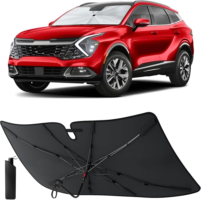 EcoNour Windshield Sunshade & Window Tint for Kia Sportage 2023 2024 2025 2026 | Front Windshield Sun Shade UV Heat Blocker | Foldable Car Sun Visor Protector Interior Cooling Accessories
