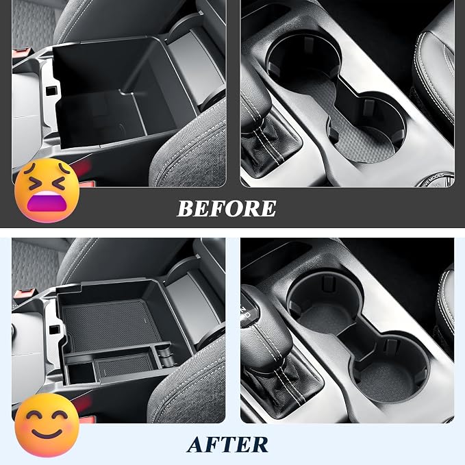 BIBIBO 2Pack 2024 2025 2026 Ranger Center Console Organizer for 2024 2025 2026 Ford Ranger (XL/XLT/LARIAT/Raptor) Console Organizer Tray 2025 2026 Ranger Armrest Insert Organizer