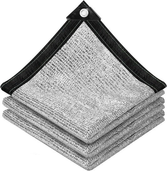 vensovo 85% Aluminum Shade Cloth - Reflective Aluminium Shade Netting Sun Shade Cover with Grommets for Cars, Dogs, Outdoor, RV, Patio (10x14FT)