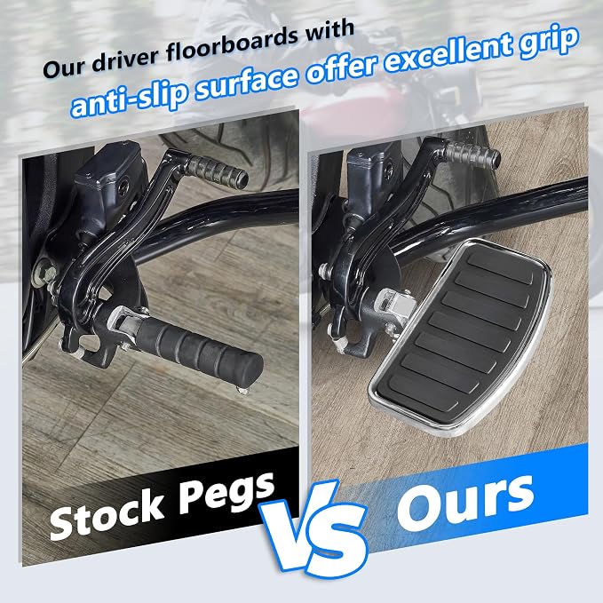 D-shaped Driver Footboards Front Rider Foot Rest Floorboards for Indian Scout Sixty Bobber 2015-2025 Models Foot Pegs Accessories(Chrome, Stripe B)
