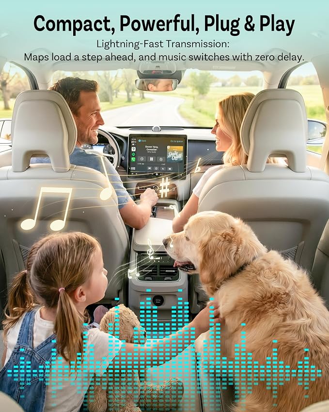 OTTOCAST Mini Nova Wireless CarPlay & Android Auto USB-C Adapter, 2-in-1 Adapter for iPhone iOS 10+ & Android 11+, Auto-Reconnect for 800+ Wired CarPlay Vehicles Models (2016+)