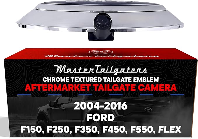Master Tailgaters Emblem Backup Camera Replacement for Ford F150, F250, F350, F450, F550 (2004-2016), Flex (2009-2012) | IP68 Waterproof | Easy to Install | Genuine Ford Emblem