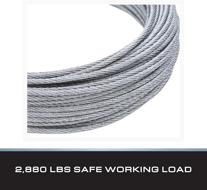 Tie Down 50130 Galvanized Cable (Swagged Loop and Thimble, 3/8 Inch, 50 Foot Roll), Pack