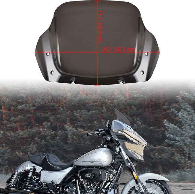 10" Windshield Kits for Harley Street Glide 24-later, Dark Tinted Wind Shield Windscreen Air Deflector for Harley Davidson Street Glide CVO FLHXSE 2023-2026 Accessory