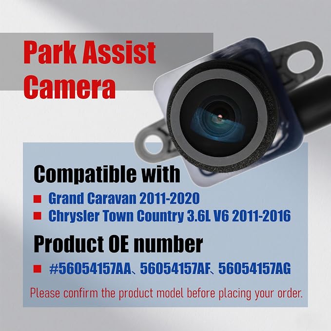 OE P/N#56054157AA Rear View Backup Reverse Parking Camera/Rear View Camera | Compatible with Dodge Grand Caravan 11-20 Chrysler Town & Country 11-16 Ram C/V 12 & 15 okostyo Park Assist Camera - Rear New