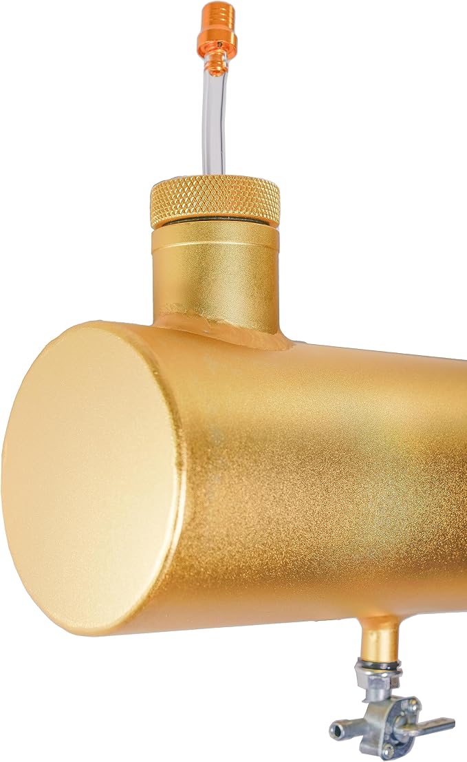JMCHstore Aluminum Mini bike Gas Fuel Tank Cylinder 4x11'' for Coleman Baja Montser Mega moto Predator Hemi non 212 Engine, Massimo Axis RealTree Motovox Mototec Dirt Gas Bike, Go Kart Parts (Gold)
