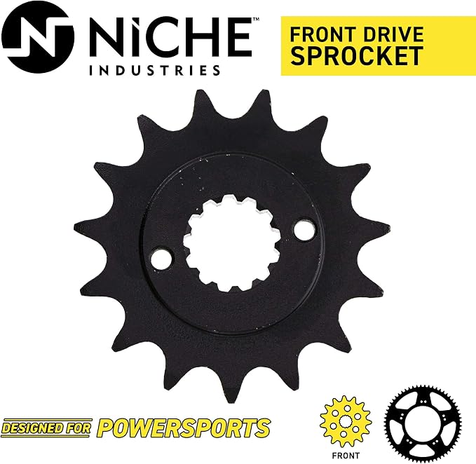 NICHE Drive Sprocket Chain Combo for Kawasaki KLR650 Front 15 Rear 43 Tooth 520V-X X-Ring 106 Links