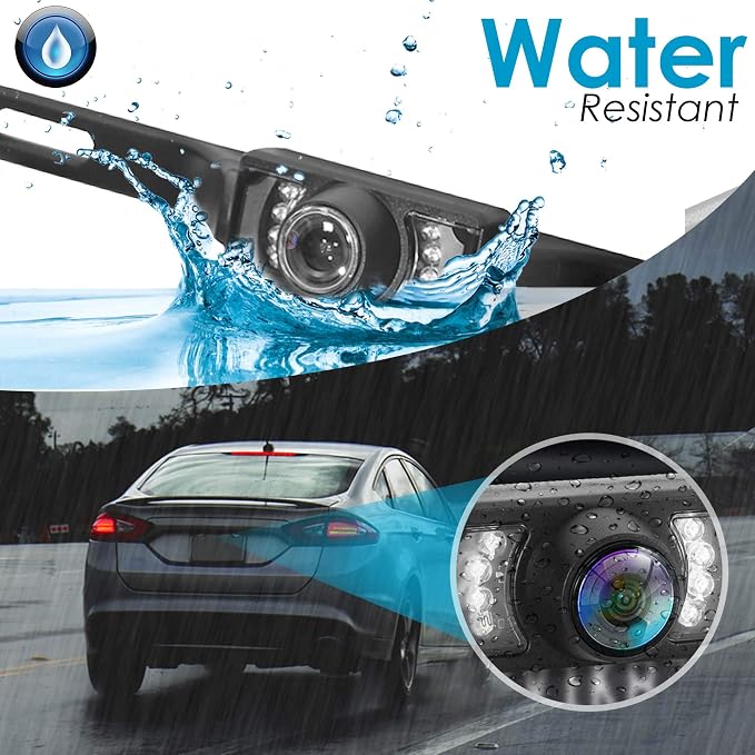 Pyle Wireless Backup Car Camera Rearview Monitor System - Parking & Reverse Safety Distance Scale Lines, Waterproof & Night Vision Cam, 3.5" LCD Screen Video Color Display for Vehicles - (PLCM34WIR)