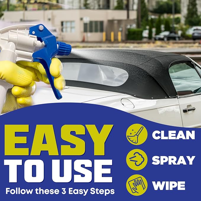 UV Protection Spray for Outdoor Surfaces – Helps Reduce Fading, Cracking, and Stains – Non-Greasy, Matte Finish – Includes Sprayer & Towel – Use on Vinyl, Plastic, Rubber, Artificial Plants