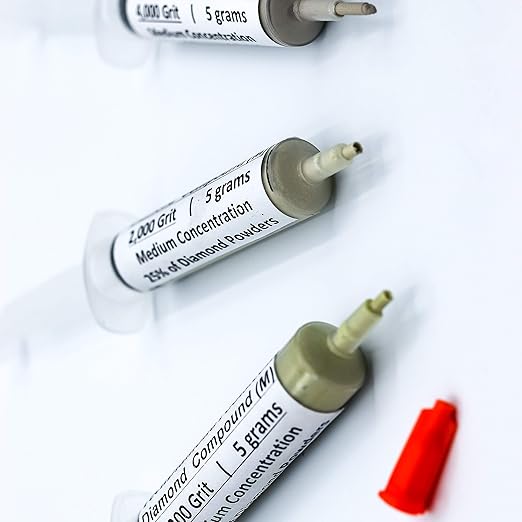 TechDiamondTools Kit of 3 Diamond Polishing Compound Polishing Paste USA Made 1200 2000 4000 Grit for Marble Glass Metal Rock Jewelry Resin Silver Gemstone with 25% of Diamond Powder