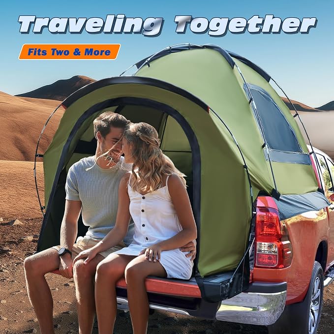 Truck Bed Tent, Waterproof PU3000mm Pickup Truck Tent for Camping Bed, 2-3 Person Sleeping Truck Tent, Portable for Car Camping