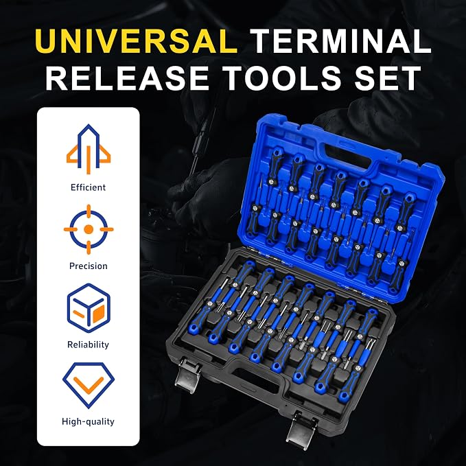 Kuntech 30 PCS Universal Terminal Release Kit, Universal Electrical Terminal Removal Tool for Replaces Universal Vehicle Wire Harness Pin Connector Release