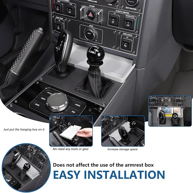 Car Center Console Storage Tray Compatible with Ineos Grenadier 2022-2025 Shift Storage Box Tray Non-Slip Storage Tray Interior Storage Box (Gray)