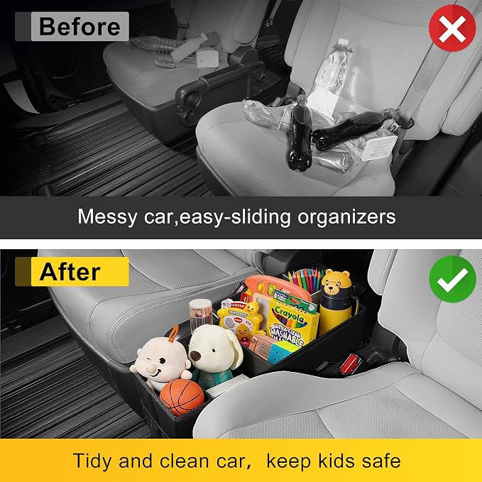 Car Seat Organizer Compatible with 2020-2025 2026 Kia Telluride - Telluride Black Seat Console Organizer Backseat Box for Kids Toys Baby Supplies Dog Toys Snack Storage Bin Travel Accessories