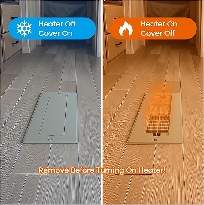 Safoner Aluminum RV Floor Register 2"x10" with Removable Cover, Lightweight Durable Camper Essential, Pet-Friendly RV Vent Accessories for Inside, 2 Pack-Brown
