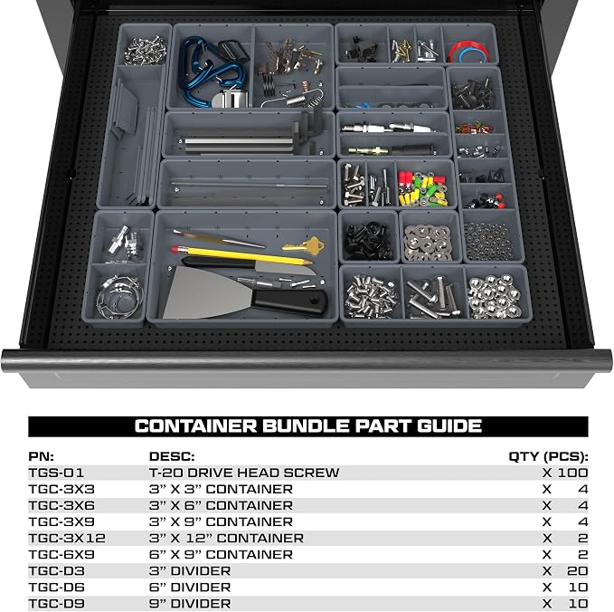 Prime Socket Bundle - Modular Socket Organizer & Tool Box Organizer, Wall Panel Tool Organization System - CONTAINER BUNDLE