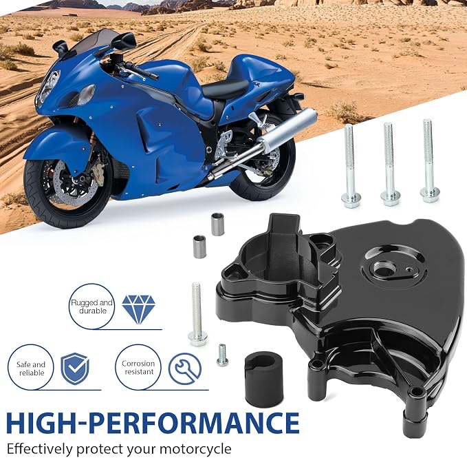 Left Engine Front Drive Sprocket Cover & Bolt Compatible with Suzuki GSX1300R Hayabusa 1999-2007 11361-24F10