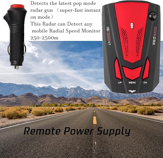New Laser/Radar-Detectors Driving Aids for Cars - Long Range Detection, Mute Memory, Led Display, City/Highway Mode Detectors, Ideal Gifts for Cars (Red)