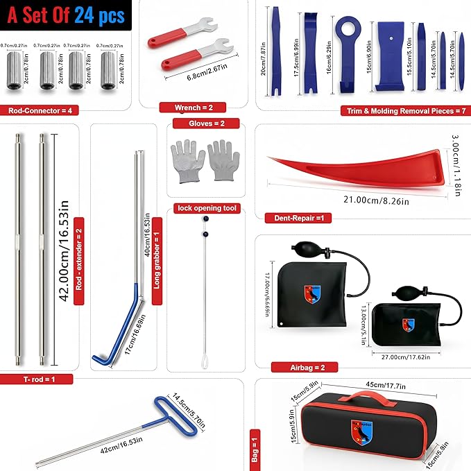 MacFayden 24 PCS Stainless Steel Repair Tool Kit with Carry Bag