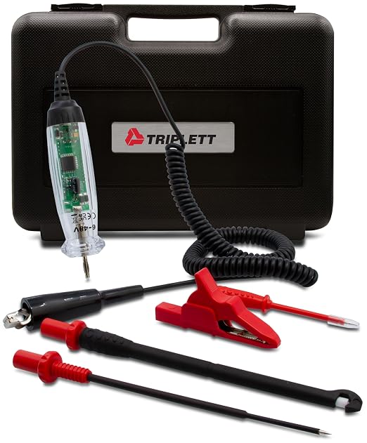 Triplett ET60 DC Voltage Circuit Test Kit for 6, 12, 24, and 48V DC - Automotive, RV, Boating Electrical Testing