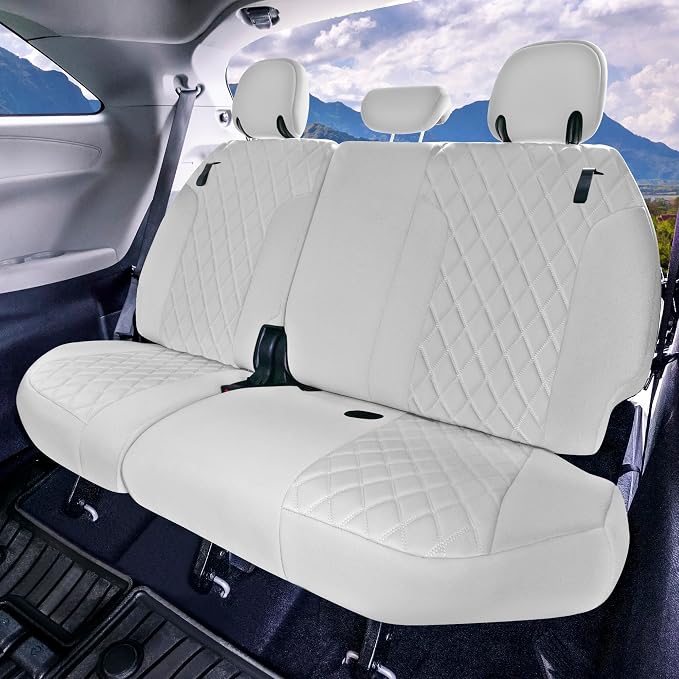 FH Group Custom Fit Car Seat Covers Specifically Made for Toyota Sienna 2021-2024, Solid Gray Ultraflex Neoprene Full Set Automotive Seat Covers, 7 Seater SUV Seat Covers, Toyota Accessories