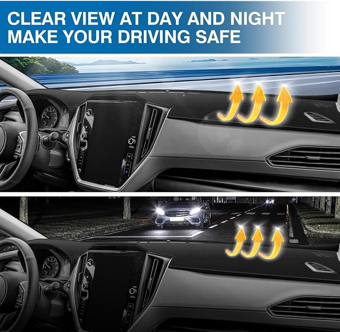 KUST Black Dash Cover for Subaru Crosstrek 2024 2025 2026 Non-Slip Dashboard Cover Polyester Interior Accessories for Subaru Crosstrek Custom Fit Dash Mat Sunshade No Glare