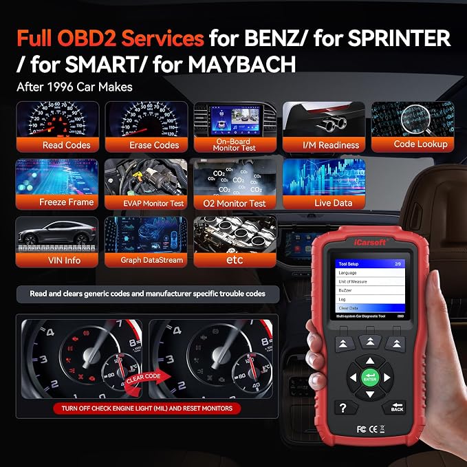iCarsoft Genuine Mercedes Benz I980 Professional Diagnostic Scanner Tool