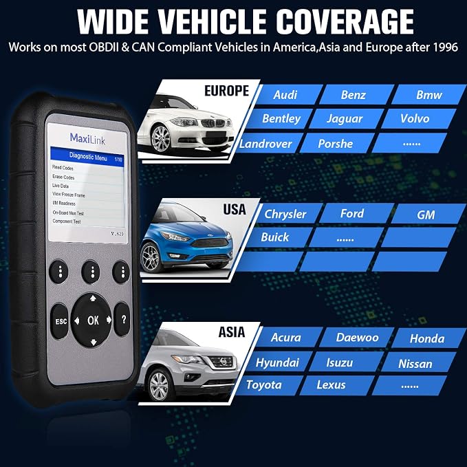 2026 New Autel ML629 OBD2 Scanner, ABS SRS Engine Transmission Diagnostic Scan Tool, Mechanic Full OBDII Code Reader w/DTC Lookup AutoVIN, OBD2 Live Data, Up of AL619 AL629 for Professionals DIYers