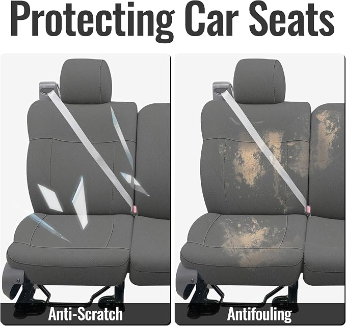 Heavy-Duty Knit Seat Covers for Ford F150 XLT Super Cab 2004 2005 2006 2007 2008 Front Bench Durable Fabric Protection - Gray