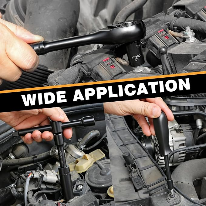 3/8" Drive Impact Socket Set, 110-Piece Metric and SAE CR-V Sockets with Ratchet Handle, Extension Bars, and Carrying Case