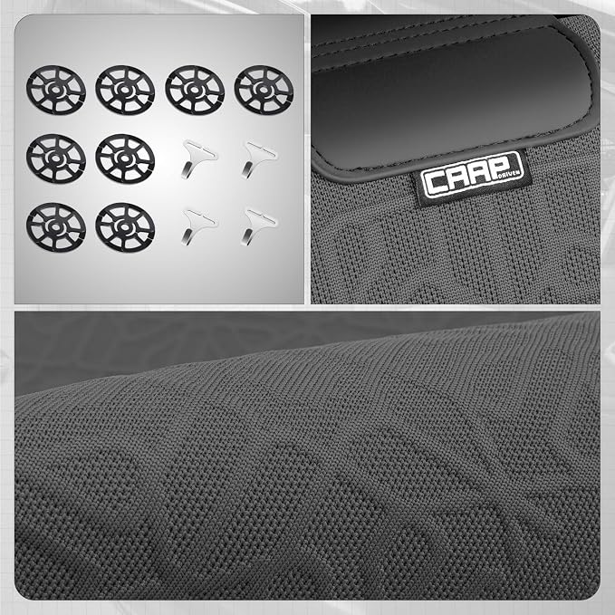Protex Series Front Row Set Seat Covers Woven Polyester Universal for Cars Trucks SUV, Grey, CA-SC-PROTEX-F-GY