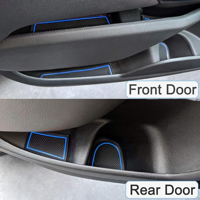 JDMCAR Custom Liner Accessories (Blue Trim) and Center Console Cover Compatible with 2015-2022 Chevy Colorado/GMC Canyon