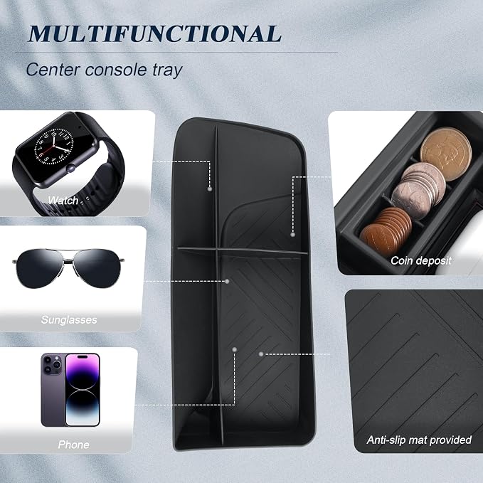 BIBIBO 3Packs for 2025 2026 Lexus TX350 Center Console Organizer 2024 2025-2026 Lexus TX350 Console Tray (Double Layer) +Behind Screen Tray (14" Touchscreen) 2026 TX Console Insert Tray