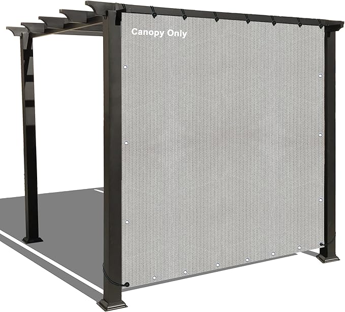 Alion Home Sun Shade Privacy Panel with Grommets and Hems on 4 Sides for Patio, Awning, Window, Pergola or Gazebo - Smoke Tan(7.5' x 6')